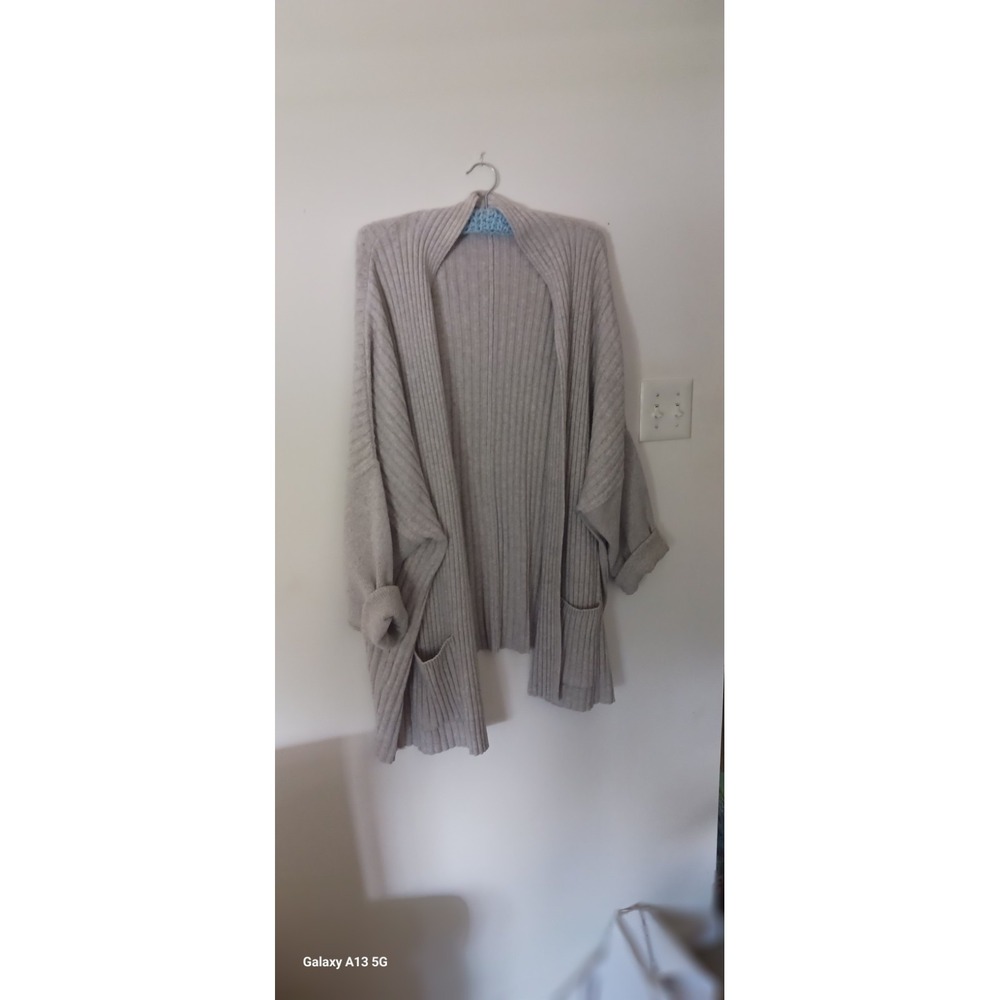 Women's Sweater 3X Cardigan Style No Closure J Jill  Gray Fall Sweater 3X